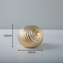 GobekUsa Golden Wave Ball Desk Ornament, Abstract Art Sculpture for Room Aesthetics