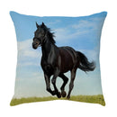 GobekUsa Galloping Horse Pillowcase: Wild Horse Print Linen Cushion Cover for Home Decoration