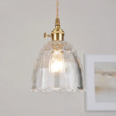 GobekUsa Clear Glass Pendant Lamp with Knob Switch for Modern Minimalist Decor