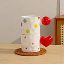 GobekUsa Heart Design Ceramic Coffee Tea Cup Set