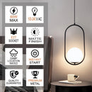 GobekUsa Glass Ball Pendant Lights Modern LED Brass Black Chrome Suspension Luminaire