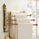 GobekUsa Antique Carved Swivel Towel Hanger, Wall Mounted Folding Towel Bar, Bathroom Towel Holder