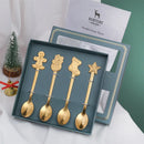 GobekUsa Christmas Coffee Spoons Gift Box - Stainless Steel Festive Cutlery Spoon Set