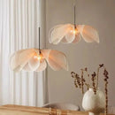 Wabi-Sabi White Fabric Flower Pendant Light