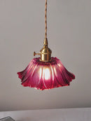 GobekUsa Japanese Sunflower Glass Pendant Lights Modern Brass Hanglamp Fixture