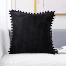 GobekUsa Corduroy Pompom Cushion Cover 45x45 for Sofa Living Room
