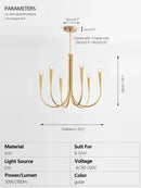 GobekUsa Brass Chandelier: Stylish Pendant Lights for Dining Room, Living Room, Kitchen Island & Bedroom