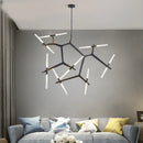GobekUsa LED Chandelier: Modern Gold Black Ceiling Pendant for Kitchen Dining Living Bedroom