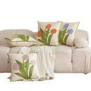 GobekUsa Embroidered Flower Pillowcase Cover for Home, Living Room, Sofa - Nordic Ins Style