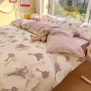 GobekUsa Double-Sided Floral Print Cotton Bedding Set - Queen Size Soft Duvet Cover Set