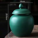 GobekUsa Green Ceramic Tea Caddy Jar: Airtight Porcelain Storage Container, Kitchen Decoration Bottle