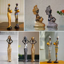 GobekUsa Black Woman Resin Figurine: Exotic Decor for Home Living Room, Bedroom, Desktop