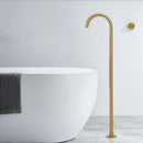 GobekUsa Brushed Gold Black Floor Mounted Bathtub Shower Faucet