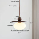 GobekUsa Glass LED Pendant Lamp Walnut Wood Brass Hanging Lights