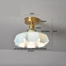 GobekUsa Glass LED Ceiling Lamp Iron Base Nordic Modern Simple Design