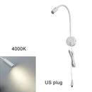 GobekUsa Dimmable LED Wall Sconce Lamp for Bedroom, Living Room, Kids Room - 3W Adjustable Gooseneck Reading Light