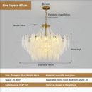 GobekUsa Cream Wind Feather Pearl Crystal Chandelier for Luxury Living Room and Bedroom