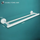 GobekUsa Bathroom Accessory Set: Towel Rack, Toilet Brush, Paper Holder, Toothbrush Holder, Soap Tray