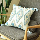 GobekUsa Boho Blue Diamond Moroccan Cushion Cover 45x45cm Home Decor