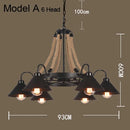 GobekUsa Industrial Hemp Rope Pendant Light with Iron Lampshade