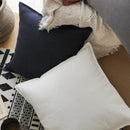 GobekUsa Linen Pillow Cover 45x45cm with Fringe in Ivory/Dark Grey/Coffee for Home Decor