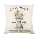 GobekUsa Lavender Flower Linen Pillowcase for Sofa Car, Living Room Decor, Throw Pillow Case