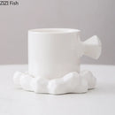 GobekUsa Bowknot Decor Porcelain Cup & Saucer Set - Elegant Coffee Mug for Dining Table
