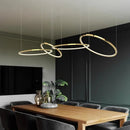 GobekUsa Gold Stainless Steel Silicone Pendant Lamp - Modern Round LED Lustre