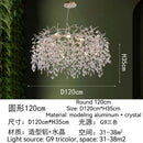 GobekUsa Golden Crystal Tree Ceiling Chandelier, Luxury Aluminum Art Fixture