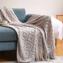 GobekUsa Knitted Nordic Sofa Blanket - Soft Wool Blend Bed End Towel for Hotel Bedroom Decor