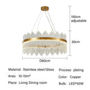 GobekUsa Glass Rod LED Pendant Chandelier: Elegant Lighting Fixture for Home Living Dining Bedroom Decor