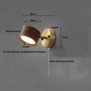 GobekUsa LED Wall Sconce Light Fixture Walnut Base Modern Art Wandlamp