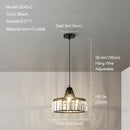 GobekUsa Gold Mini Crystal Pendant Chandelier for Bedroom, Kitchen Island, Hallway - Small Black E27 Lamp