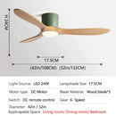 GobekUsa 52" Low Floor Fan Lights Wood Blade Remote Control Ceiling Fan Strong Winds