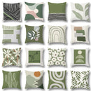 GobekUsa Green Plants Geometric Print Pillow Cover - Home Sofa Cushion Cover