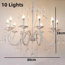 GobekUsa Black White Metal Chandelier with Crystal Pendants for Elegant Home Lighting