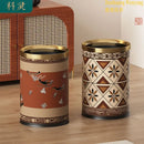 GobekUsa Leather Trash Bin Gold/Silver Metal Large Capacity for Home & Hotel