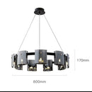 GobekUsa Elegant Smoky Glass Chandelier Ceiling Lighting for Dining Living Bedroom