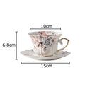 GobekUsa Lace Edge Ceramic Tea Cup & Saucer Set for Dining & Coffee Table