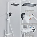 GobekUsa Black Piano Digital Shower System with Intelligent Brass Faucets and White Rainfall Shower