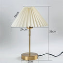 GobekUsa Adjustable Pleated Table Lamp Nordic Retro LED Desk Light for Living Room Bedroom