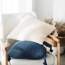 GobekUsa Knitted Grey Ivory Geometric Pillow Cover with Tassels, 45cm x 45cm