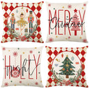 GobekUsa Christmas Pillowcase Collection - Festive Sofa Decor with Christmas Tree, Elk, Snowman