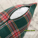 GobekUsa Christmas Plaid Cushion Cover, Classic Green Red Throw Pillow for Home Decor