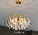 GobekUsa Crystal Water Drop LED Chandeliers: Modern Luxury Branch Design for Living & Dining Rooms