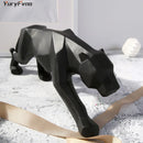 GobekUsa Leopard Geometric Resin Statue - Modern Wildlife Panther Sculpture for Home Office