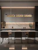 GobekUsa Brushed Gold Stainless Steel Long Pendant Lamp for Dining Room & Bar Decor