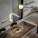 GobekUsa LED Pendant Light - Modern White/Black Long Line for Home, Restaurant, Office