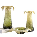 GobekUsa Gradient Glass Vase & Fruit Plate Set for Home Decor & Storage