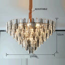 GobekUsa LED Leaf Chandelier: Modern Living Room Decor Lighting for Duplex Rotating Stairs